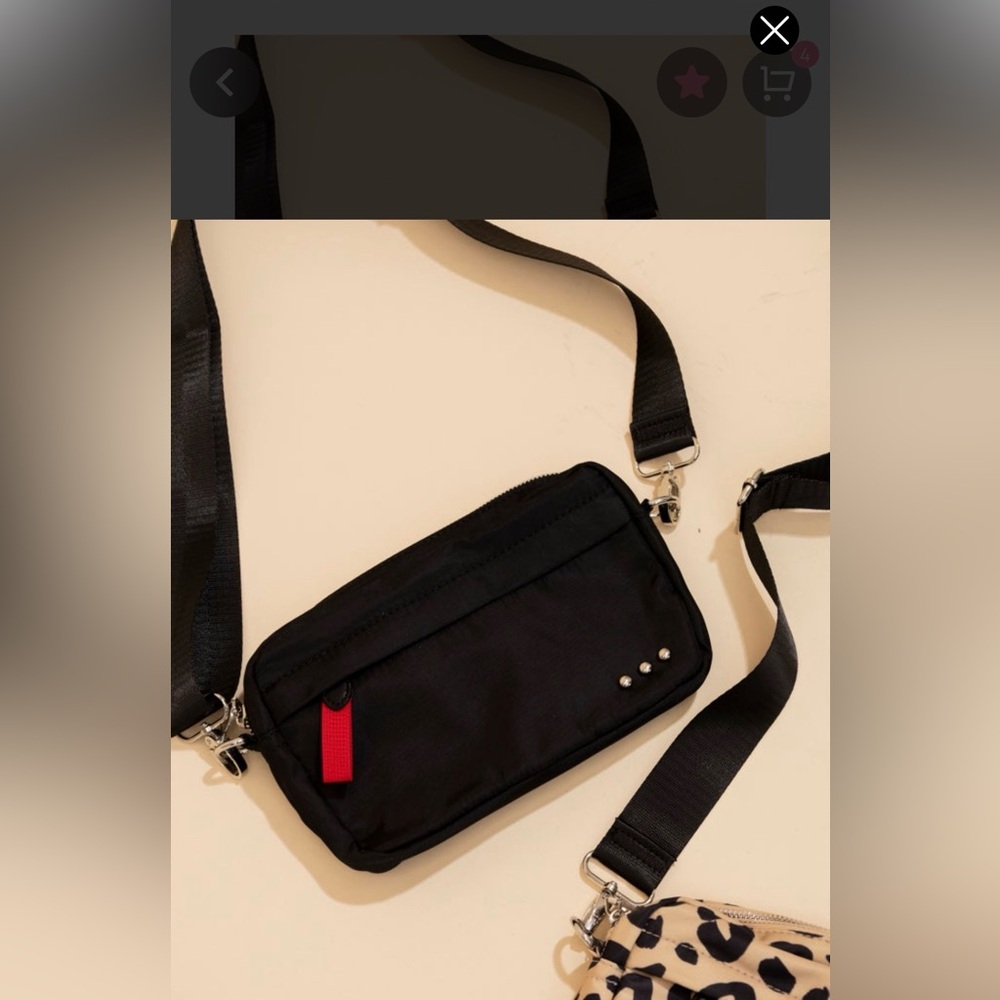 NEW- Nancy Nylon Camera Crossbody Bag, black